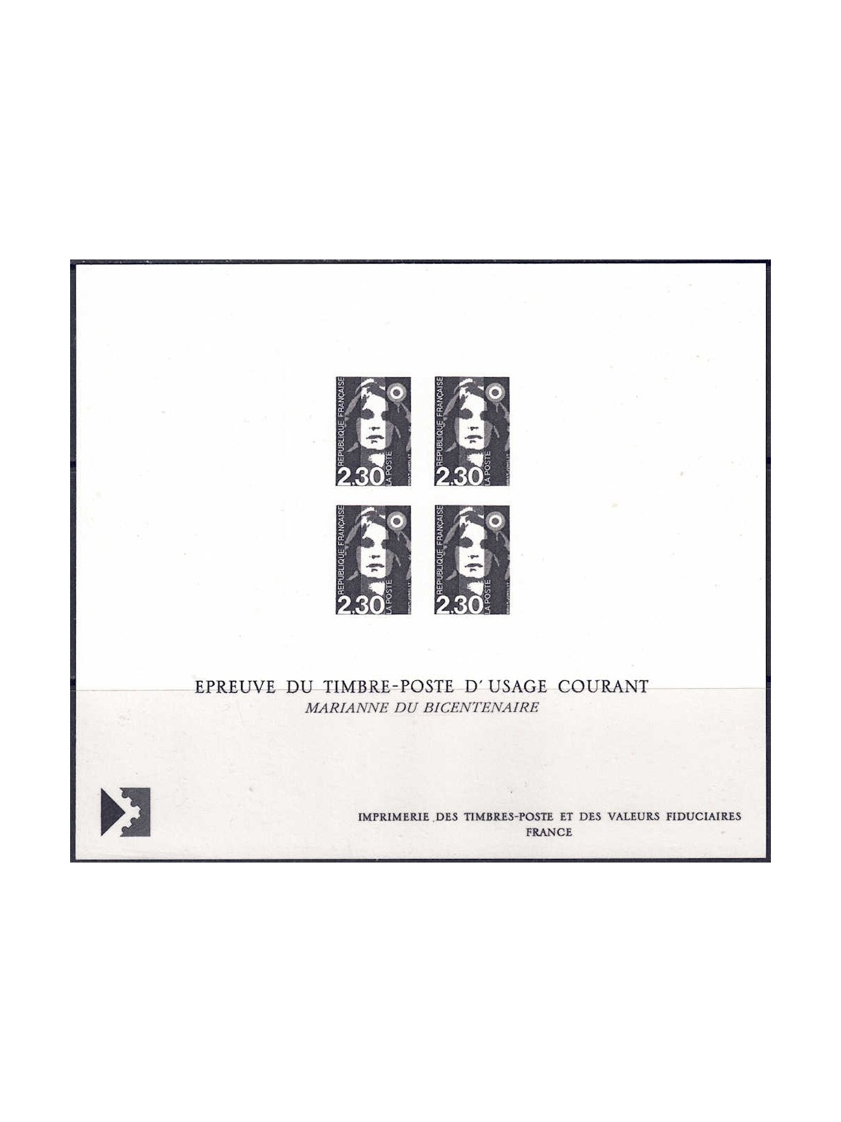FRANCIA 1989 Marianna del Bicentenario (prova monocromatica)