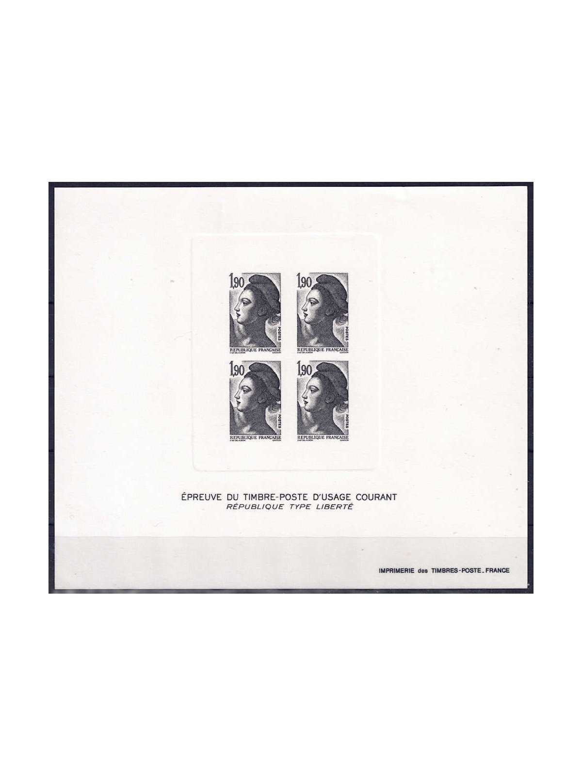 FRANCIA 1986 Libertà 1,90 (prova monocromatica)