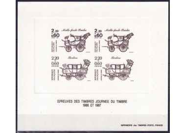 FRANCIA 1986-87 Giornata del francobollo (prova monocromatica)