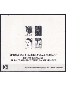 FRANCE 1992 Bicentenary of the French Republic (monochrome proof)