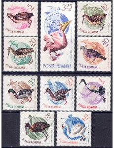 ROMANIA 1965 Fauna (Uccelli) 10v MNH**