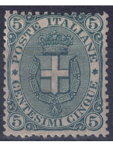 ITALY KINGDOM 1891 Coat of Arms 5c green MNH**