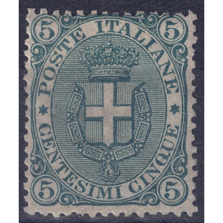 ITALY KINGDOM 1891 Coat of Arms 5c green MNH**