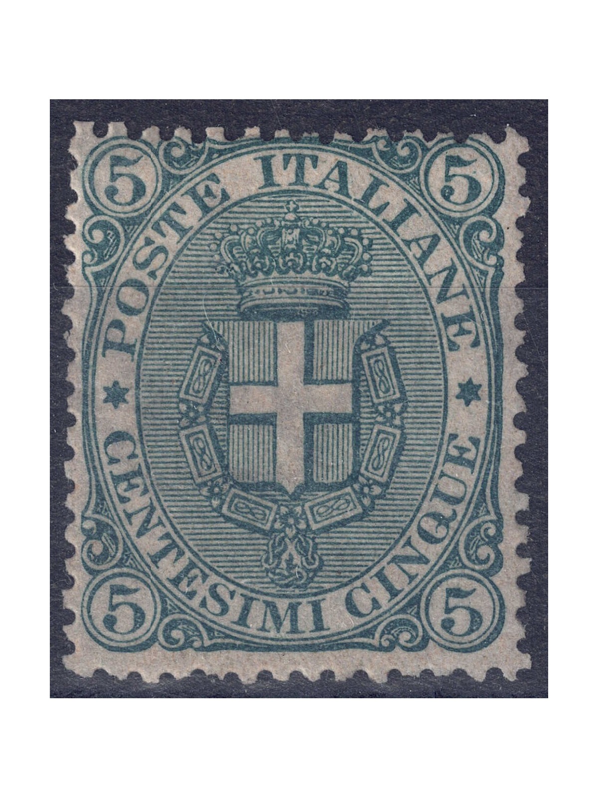 ITALY KINGDOM 1891 Coat of Arms 5c green MNH**