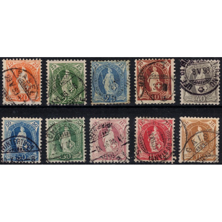 SWITZERLAND 1882-04 Helvetia standing 10v us