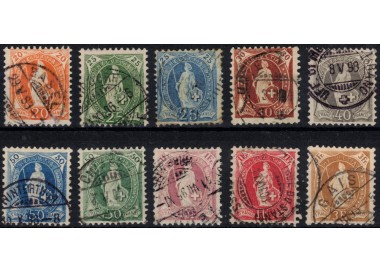 SWITZERLAND 1882-04 Helvetia standing 10v us