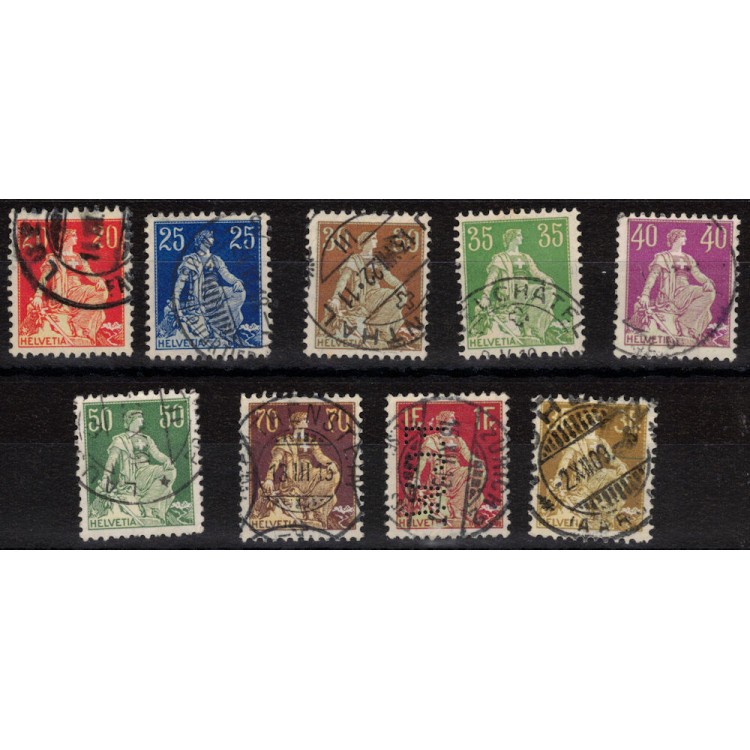 SWITZERLAND 1908 Helvetia sitting 9v us