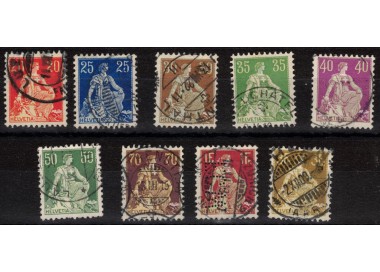 SWITZERLAND 1908 Helvetia sitting 9v us