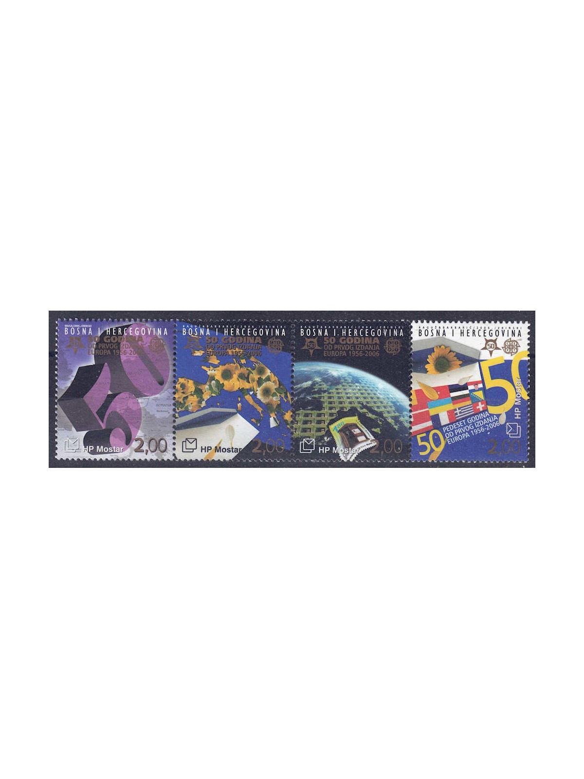 BOSNIA CROATA 2006 Cinquantenario francobolli Europa 4v MNH**