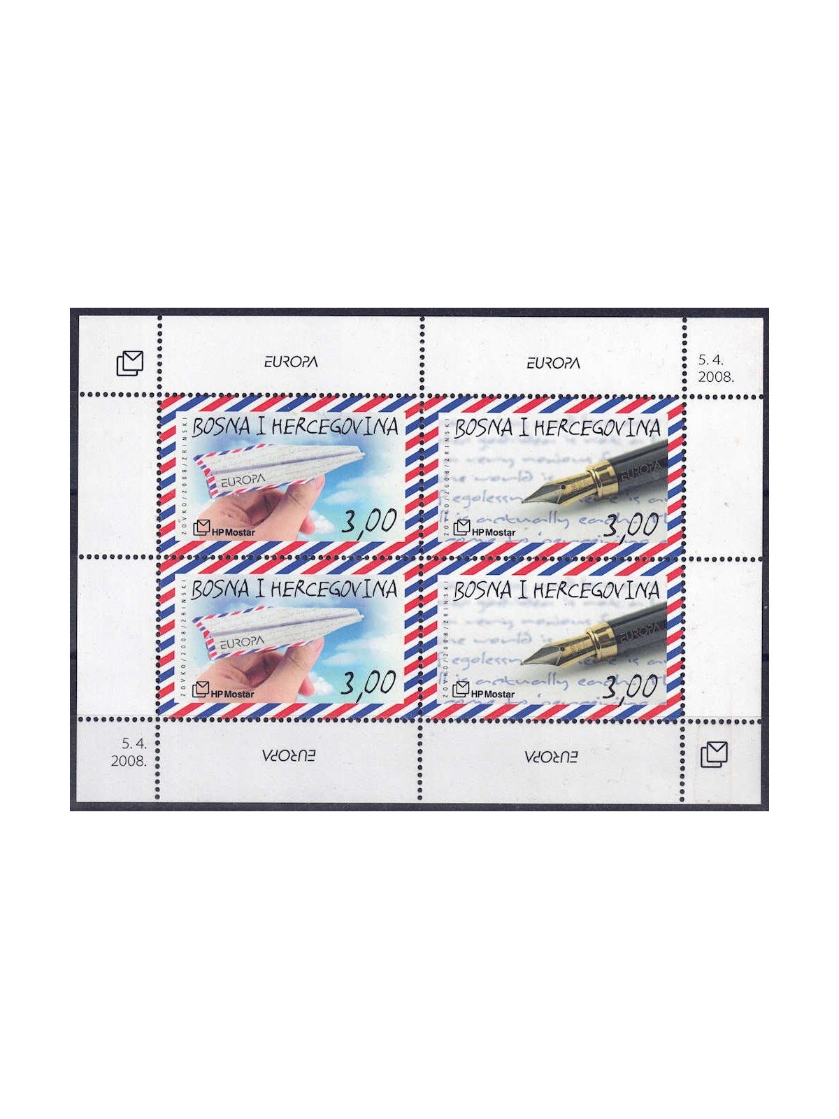 CROATIAN BOSNIA 2008 Europe s/s MNH**