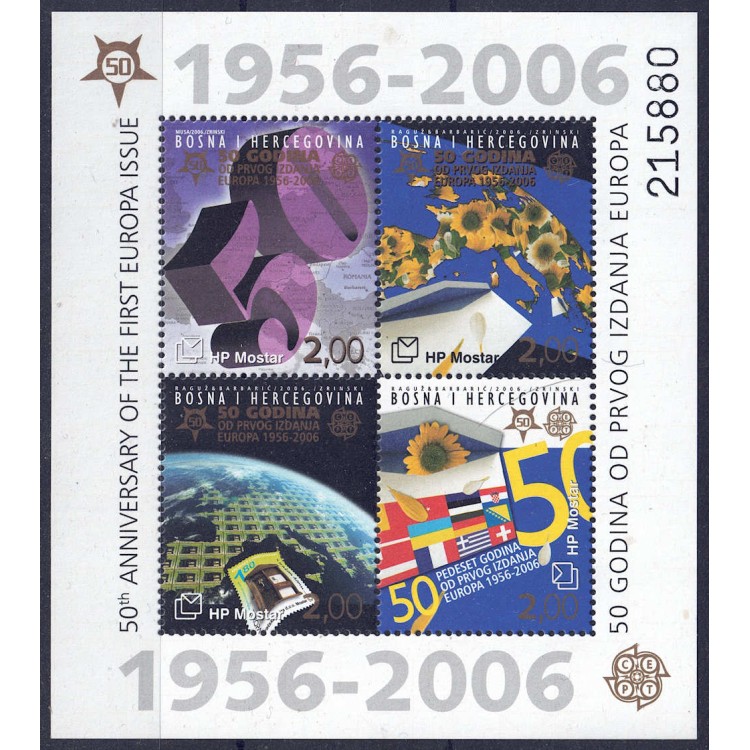 BOSNIA CROATA 2006 Cinquantenario francobolli Europa BF MNH**