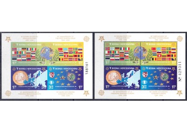 BOSNIA AND HERZEGOVINA 2005 Fiftieth Anniversary Europa Stamps 2 s/s MNH**