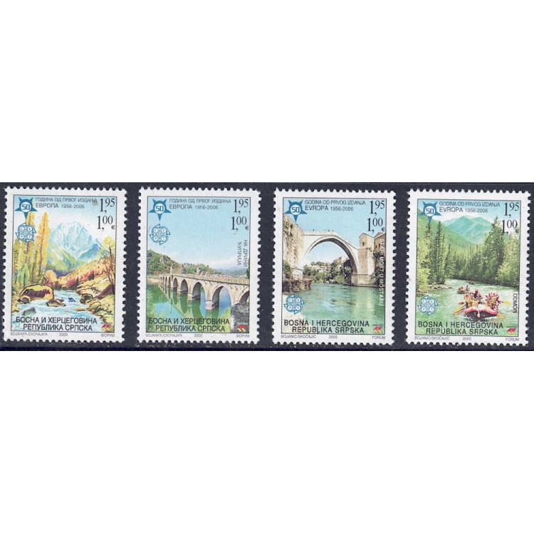 BOSNIA SERBA 2005 Cinquantenario francobolli Europa 4v MNH**