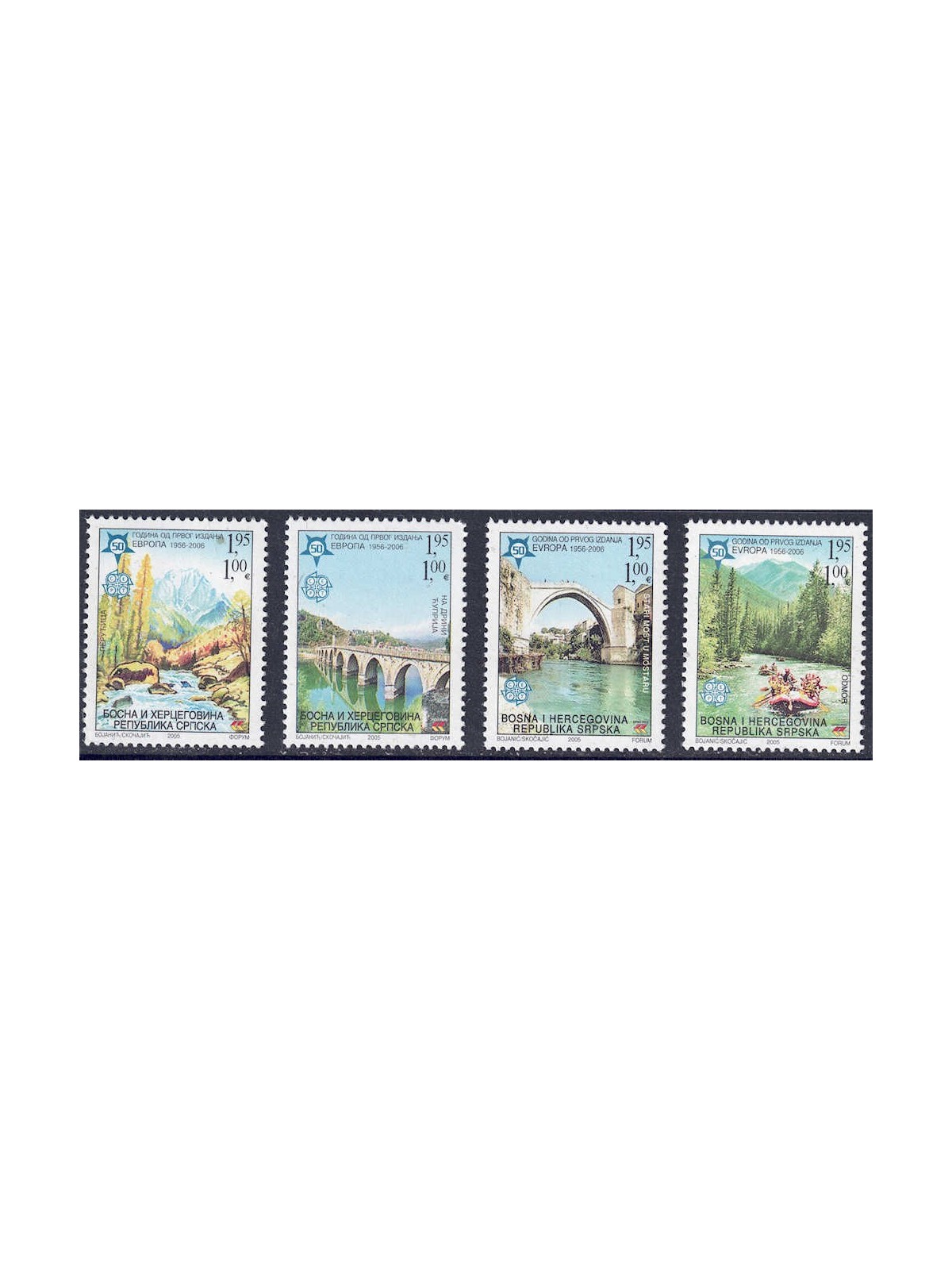 SERBIAN BOSNIA 2005 Fiftieth Anniversary Europa Stamps 4v MNH**