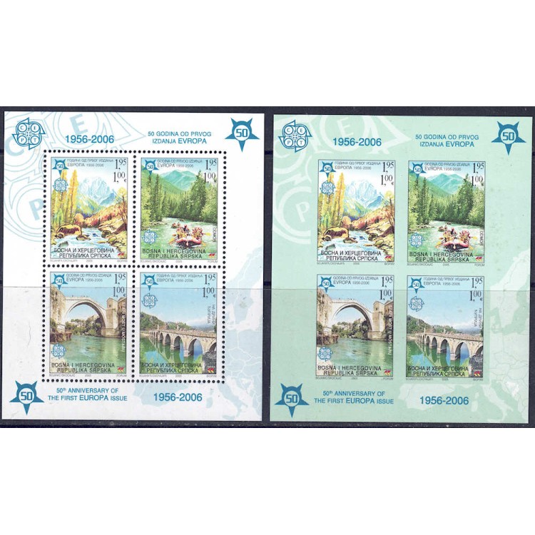 SERBIAN BOSNIA 2005 Fiftieth Anniversary Europa Stamps 2 s/s MNH**
