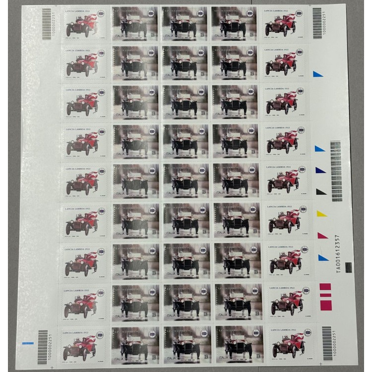 ITALIA 2022 Lancia Lambda 1 foglio intero MNH**
