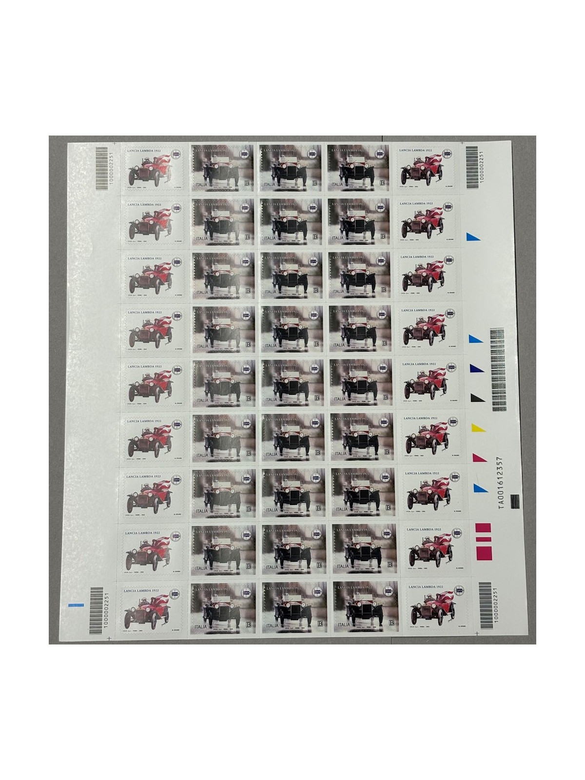 ITALY 2022 Lancia Lambda 1 full sheet MNH**