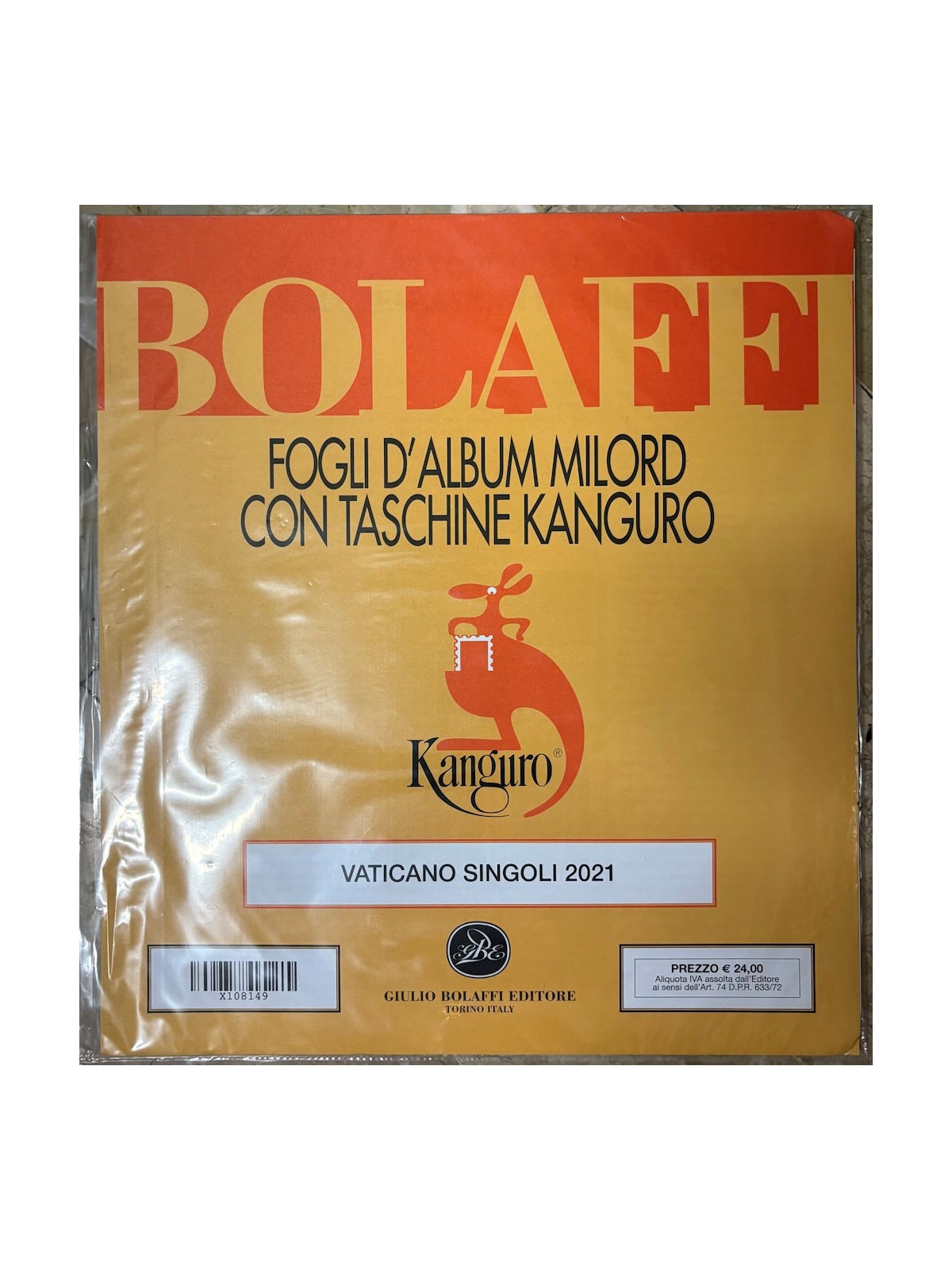 VATICANO 2021 Fogli d'album Bolaffi Milord per singoli