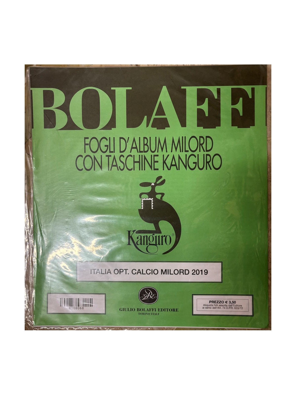 ITALIA 2019 Fogli d'album Bolaffi Milord Opzionale Calcio