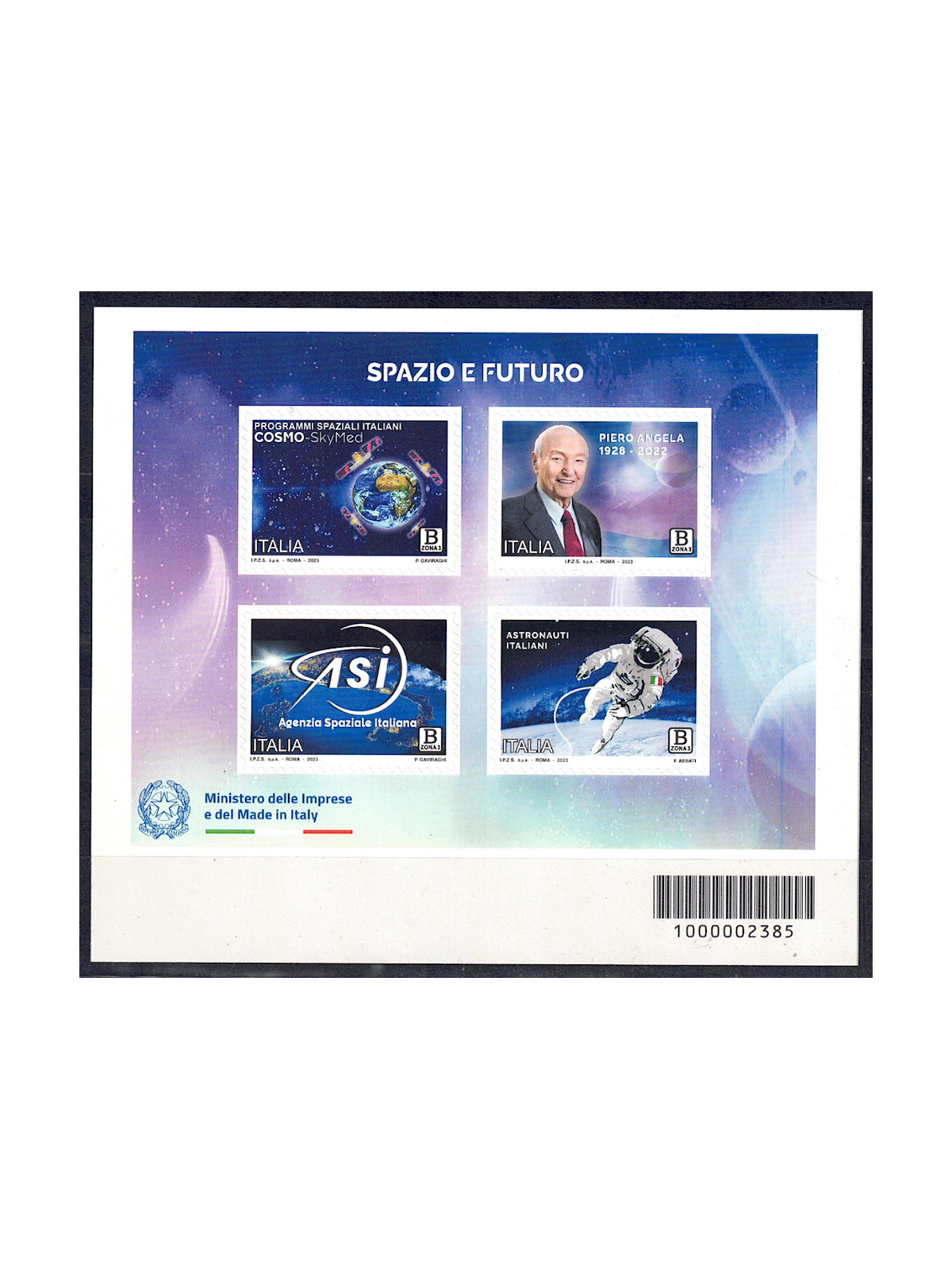 ITALIA 2023 Spazio e futuro BF MNH**