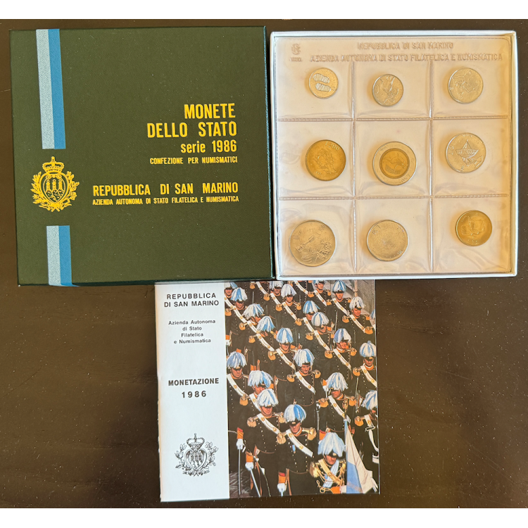 SAN MARINO 1986 Serie Divisionale 9 Monete FDC