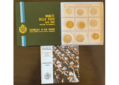 SAN MARINO 1986 Divisional Set of 9 Coins UNC