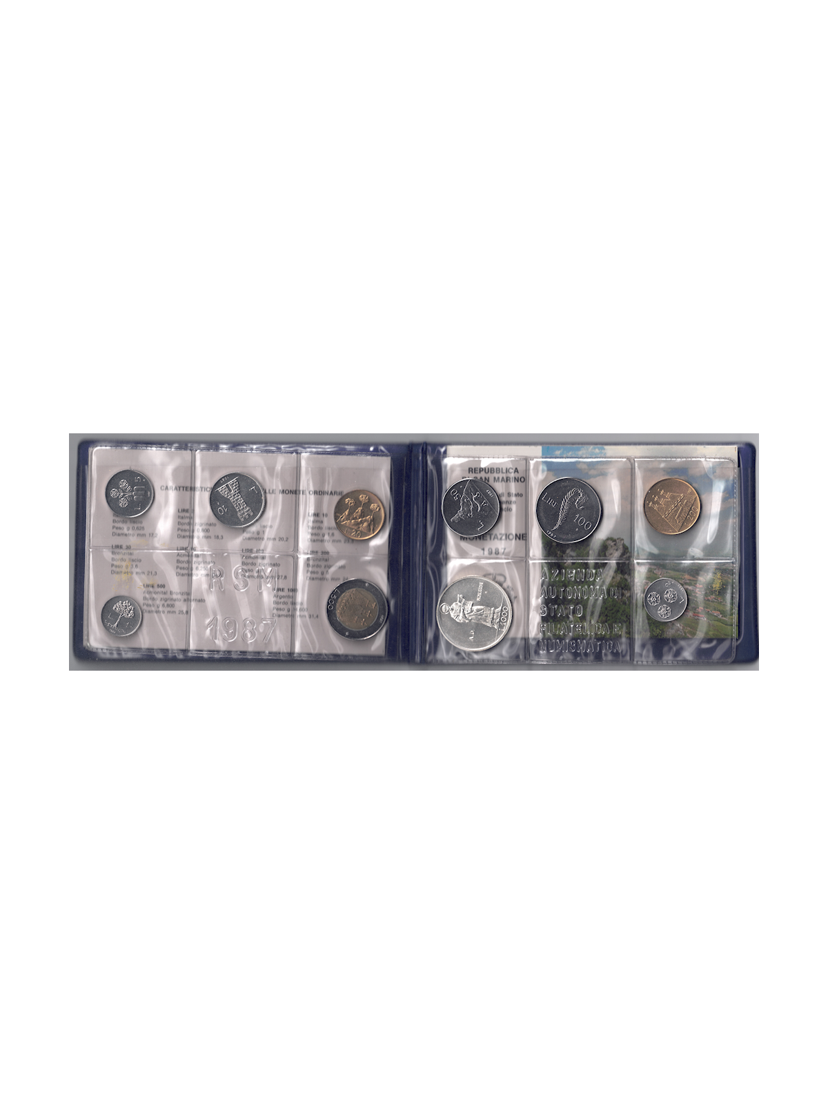 SAN MARINO 1987 Divisional Set of 10 Coins UNC