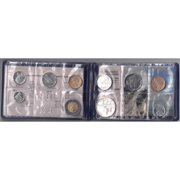 SAN MARINO 1988 Divisional Set of 10 Coins UNC