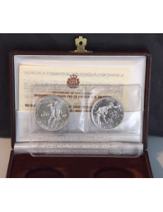 SAN MARINO 1984 Diptych XXIII Olympiad 2 Proof Silver Coins
