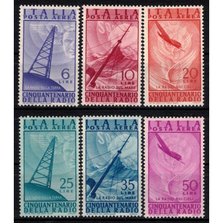 ITALIA 1947 Radio (posta aerea) 6v MNH**