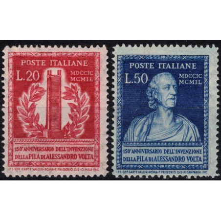ITALIA 1949 Pila elettrica di Volta 2v MNH**