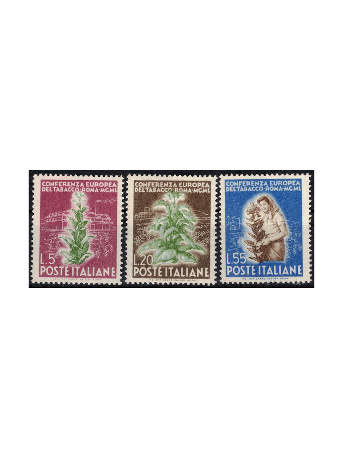 ITALIA 1950 Conferenza del tabacco 3v MNH**