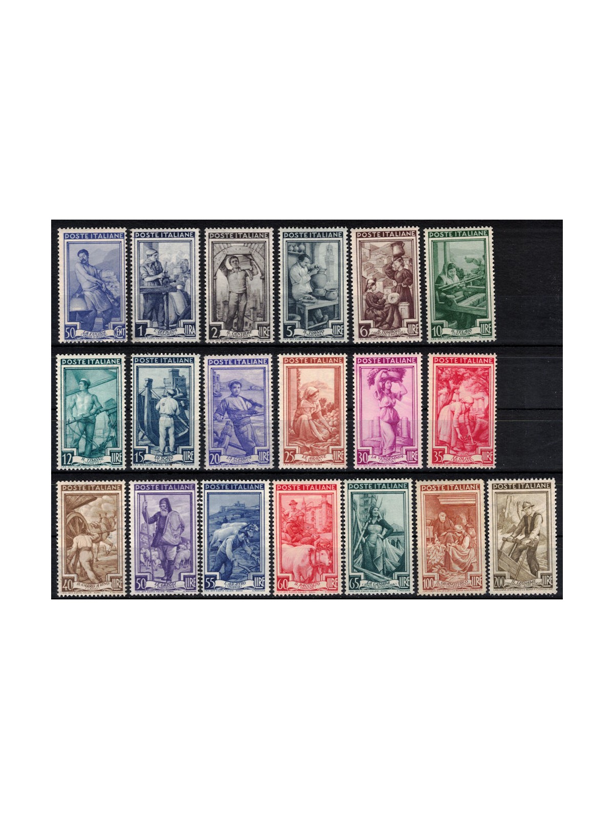 ITALY 1950 Italy at work 19v MNH**