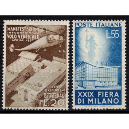ITALIA 1951 Fiera di Milano 2v MNH**