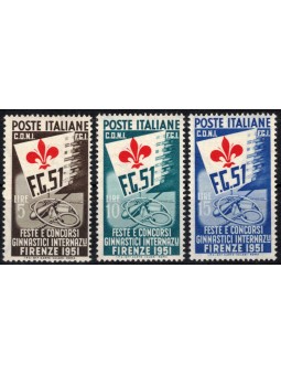 ITALIA 1951 Feste e concorsi ginnici 3v MNH**