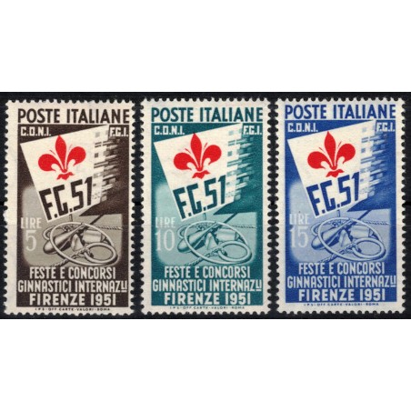 ITALY 1951 Gymnastics Festivals and Competitions 3v MNH**