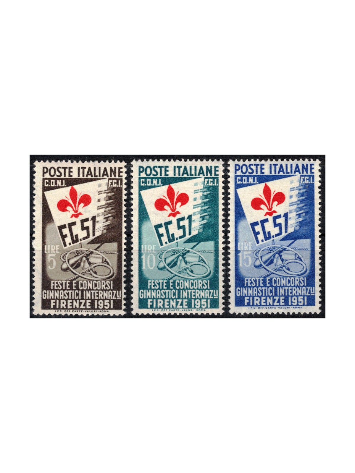 ITALY 1951 Gymnastics Festivals and Competitions 3v MNH**
