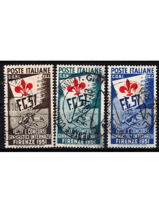 ITALY 1951 Festivals and gymnastics competitions 3v used