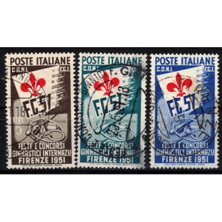 ITALIA 1951 Feste e concorsi ginnici 3v usati