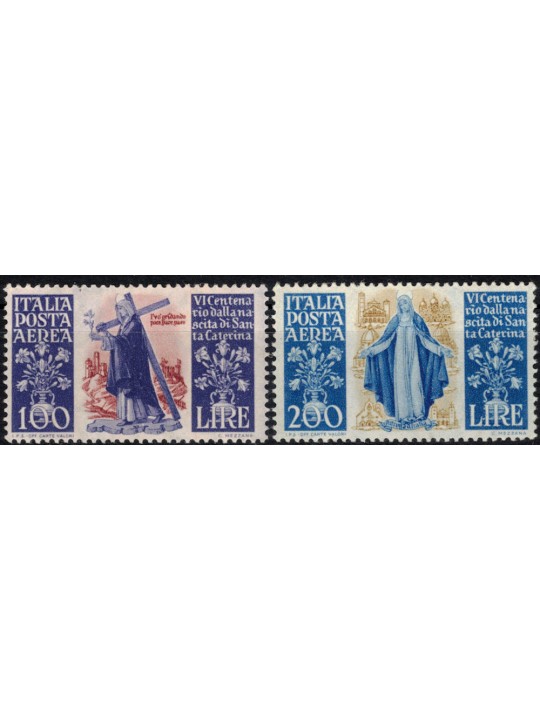 ITALIA 1948 Santa Caterina (posta aerea) 2v MNH**