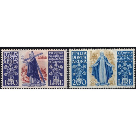 ITALY 1948 Santa Caterina (airmail) 2v MNH**