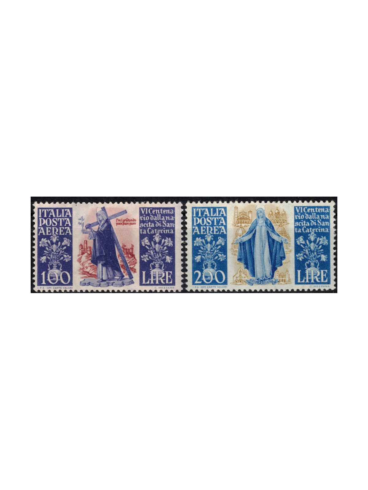 ITALY 1948 Santa Caterina (airmail) 2v MNH**