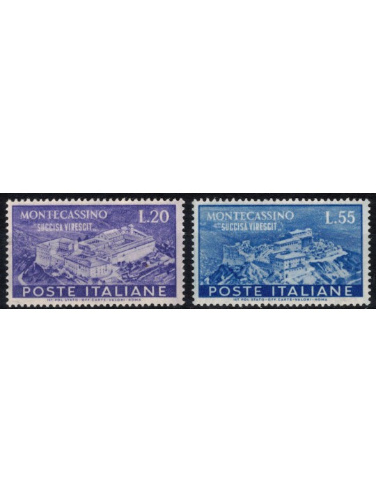 ITALY 1951 Abbey of Montecassino 2v MNH**