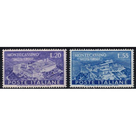 ITALIA 1951 Abbazia di Montecassino 2v MNH**