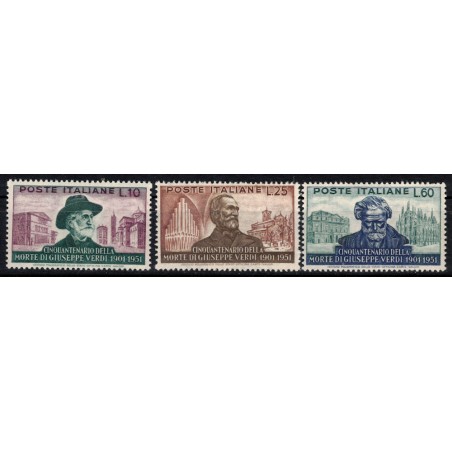 ITALY 1951 Giuseppe Verdi 3v MNH**
