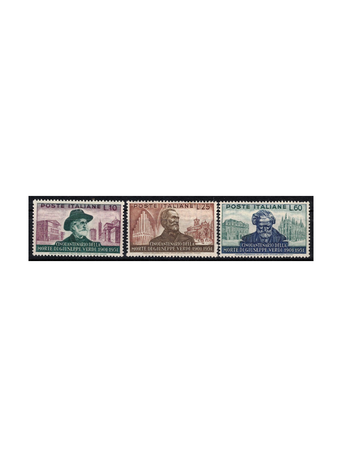 ITALIA 1951 Giuseppe Verdi 3v MNH**
