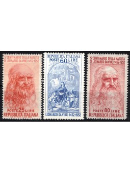 ITALY 1952 Leonardo da Vinci 3v MNH**