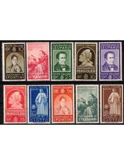 ITALY KINGDOM 1937 Illustrious Men 10v MH*