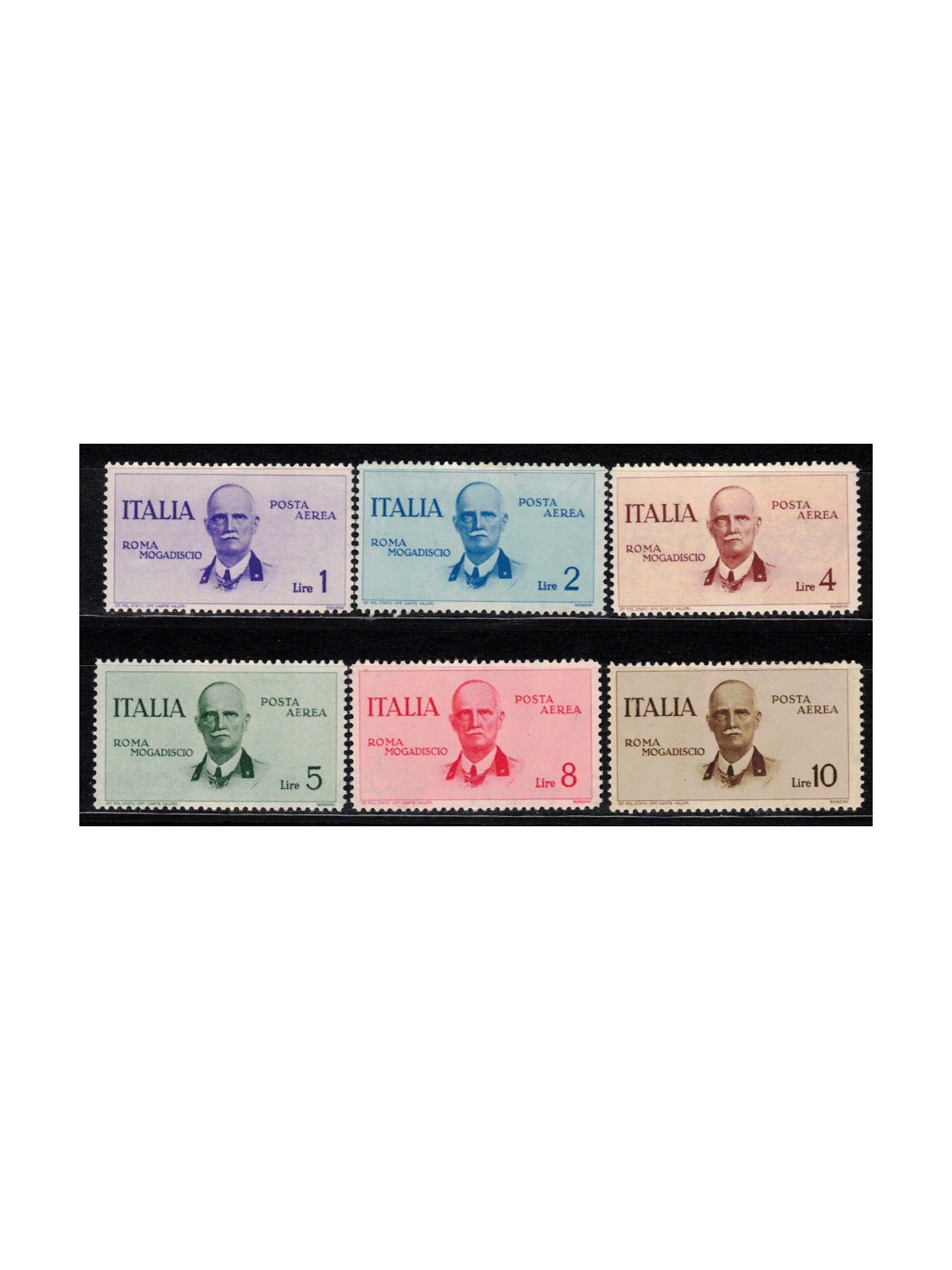 ITALY KINGDOM 1934 Rome-Mogadishu Flight 6v MH*