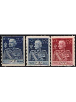 ITALIA REGNO 1925-26 Giubileo del Re dent. 13½ 3v MH*